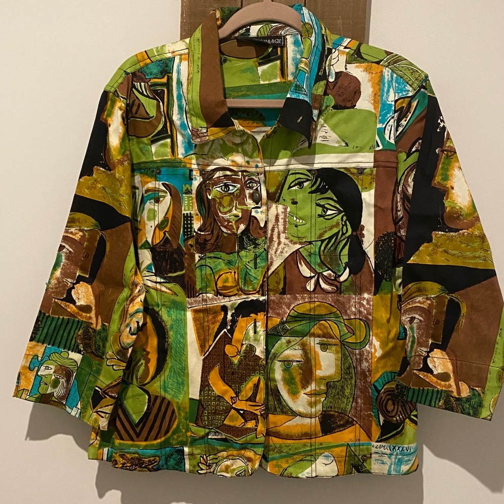 Artistic Face Print Jacket